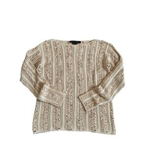 Ralph Lauren Black Label Hand Crochet‎ Knit Silk Blend Top Medium